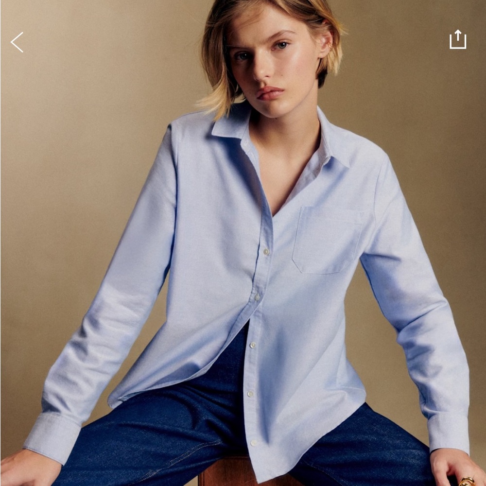 Sezane Tomboy Shirt Blue - Size 10